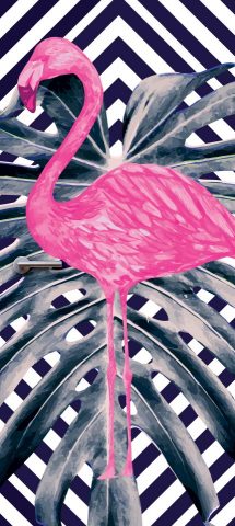deurdesign patroon flamingo